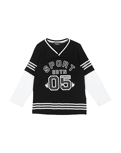 DSQUARED2 T-shirt Μαύρο 98% Ρεγιόν, 2% Ελαστάνη, Βαμβάκι