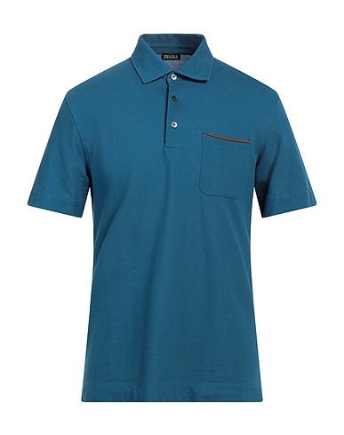 ZEGNA Polo Verde petrolio 100% Cotone
