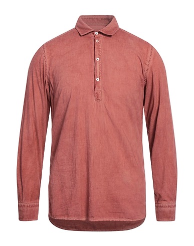MESSAGERIE Solid colour shirt Brick red 100% Cotton