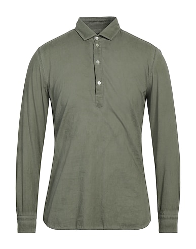 MESSAGERIE Solid color shirt VERDE MILITARE 100% Cotton