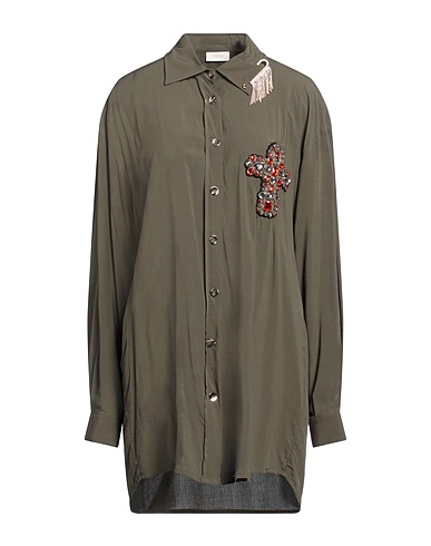 MAISON 9 Paris Shirts Military green 100% Viscose