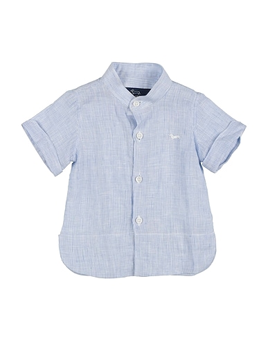 HARMONT & BLAINE Hemd mit Muster Hellblau 100% Leinen