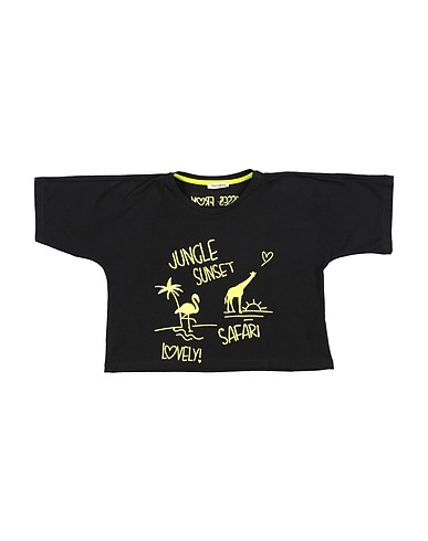 FRACOMINA MINI T-shirt Black 95% Cotton, 5% Elastane