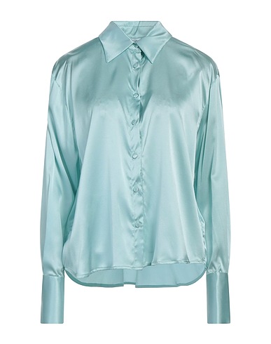 MVP WARDROBE Solid colour shirts & blouses Light green 96% Silk, 4% Elastane