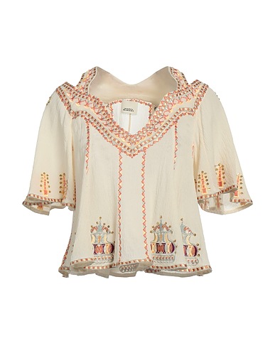 ISABEL MARANT Top Beige 65% Coton, 34% Soie, 1% Élasthanne