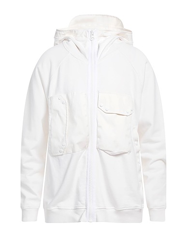 TEN C Hooded track jacket  White 100% Cotton