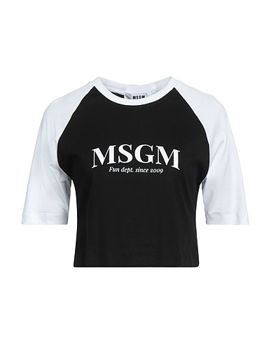 MSGM Crop top Nero 100% Cotone