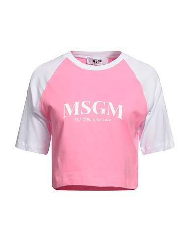 MSGM 크롭 탑 핑크 100% 코튼