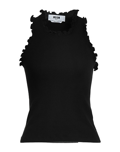 MSGM Top Nero 95% Cotone, 5% Elastan