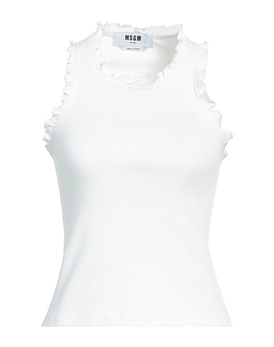 MSGM Top Bianco 95% Cotone, 5% Elastan