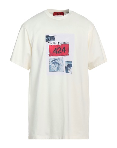 424 FOURTWOFOUR T-shirt Ivory 60% Cotton, 35% Polyamide, 5% Elastane