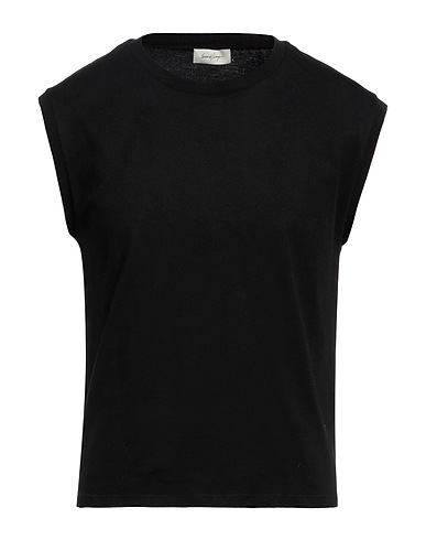SECOND / LAYER Basic T-Shirt Black 100% Cotton, Elastane