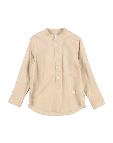 MANUEL RITZ Einfarbiges Hemd Beige 55% Leinen, 45% Baumwolle