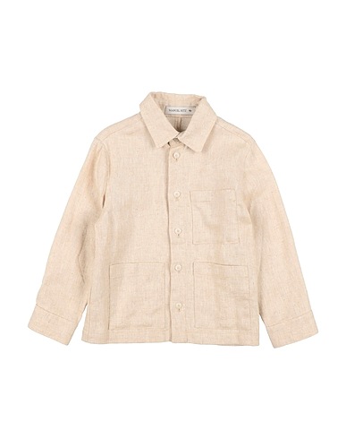 MANUEL RITZ Camicia fantasia Beige 55% Lino, 45% Cotone
