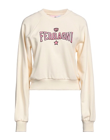 CHIARA FERRAGNI Sweatshirt Cream 100% Cotton, Elastane