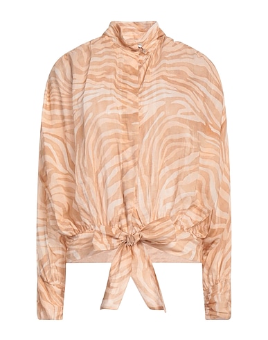 FORTE_FORTE Camisas y blusas estampadas Rosa palo 73% Algodón, 27% Seda