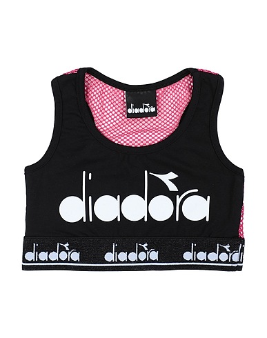 DIADORA Top Nero 95% Cotone, 5% Elastan