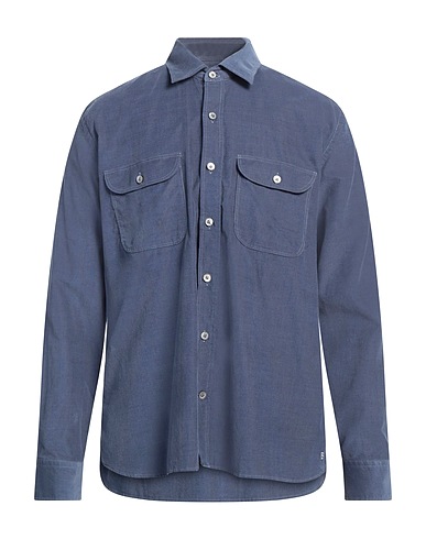 BROOKSFIELD Einfarbiges Hemd Taubenblau 100% Baumwolle