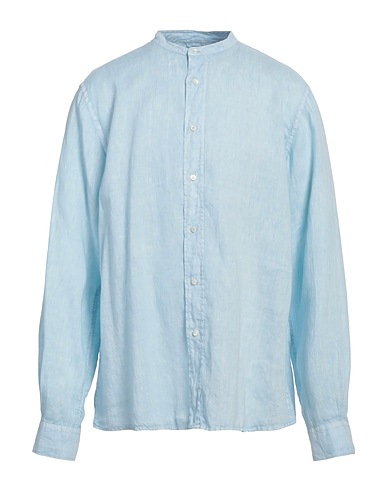 ASPESI Chemise de couleur unie Bleu ciel 100% Lin