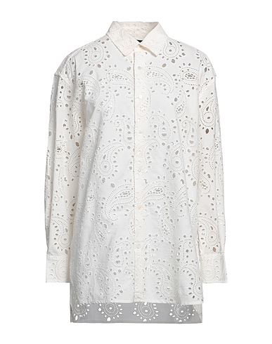 NILI LOTAN Lace shirts & blouses White 100% Cotton