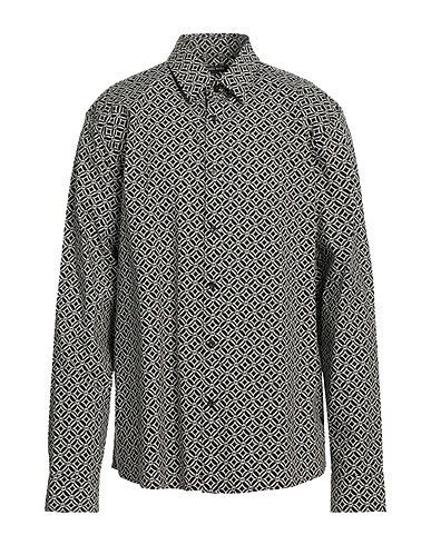 MICHAEL KORS MENS Patterned shirt Black 97% Cotton, 3% Elastane