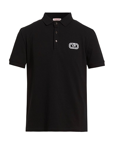 VALENTINO GARAVANI Polo shirt Black 100% Cotton, Polyester
