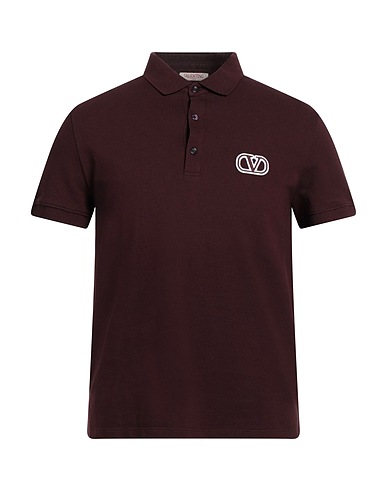 VALENTINO GARAVANI Polo shirt Chocolate brown 100% Cotton, Polyester
