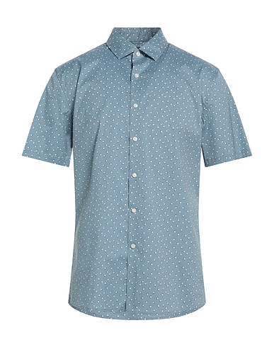 MICHAEL KORS MENS Camisa estampada Azul pastel 73% Algodón, 24% Nailon, 3% Elastán