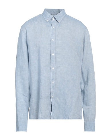 MICHAEL KORS MENS Einfarbiges Hemd Hellblau 100% Leinen