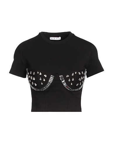 AREA Crop top Nero 67% Rayon, 28% Nylon, 5% Elastan