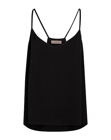 TWINSET Топ без рукавов Чёрный 100% Вискоза