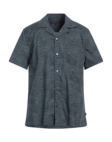 MICHAEL KORS MENS Camicia fantasia Blu navy 97% Cotone, 3% Elastan