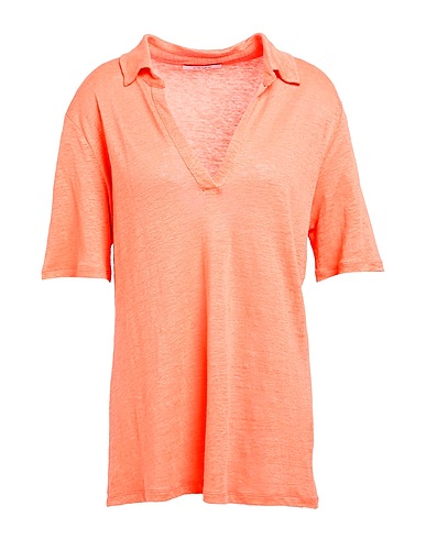 KANGRA Polo shirt Salmon pink 100% Linen