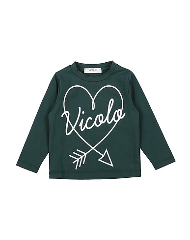 VICOLO T-shirt Dark green 93% Cotton, 7% Elastane