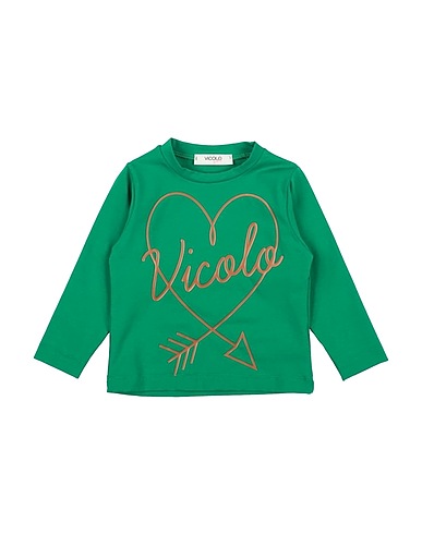 VICOLO T-shirt Green 93% Cotton, 7% Elastane