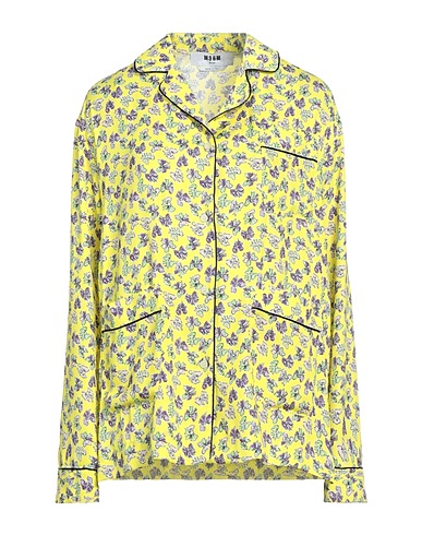 MSGM Camisas y blusas estampadas Amarillo 100% Poliéster