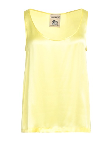 SEMICOUTURE Top Giallo 87% Acetato, 13% Seta