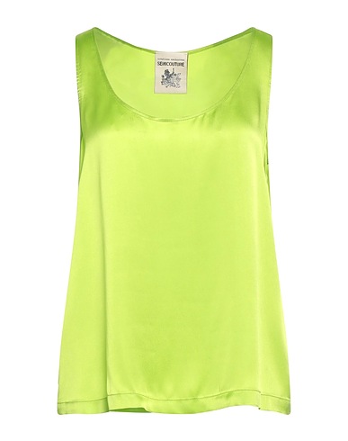 SEMICOUTURE Top Lime green 87% Acetate, 13% Silk