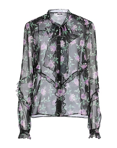 MSGM Camicie e bluse a fiori Nero 100% Poliestere