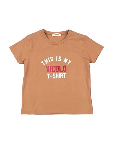 VICOLO T-Shirt Kamel 95% Baumwolle, 5% Elastan