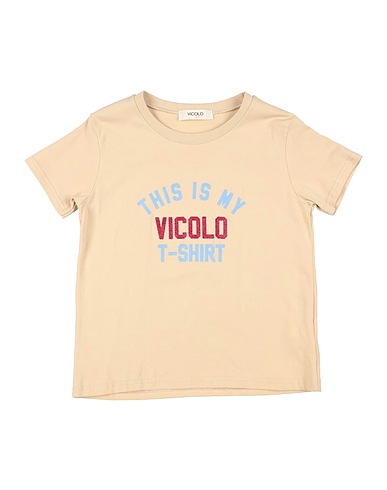 VICOLO T-shirt Beige 95% Cotton, 5% Elastane