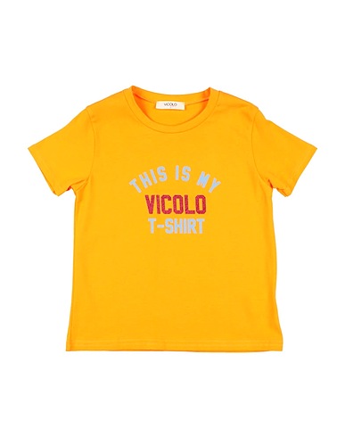 VICOLO T-shirt Orange 95% Cotton, 5% Elastane