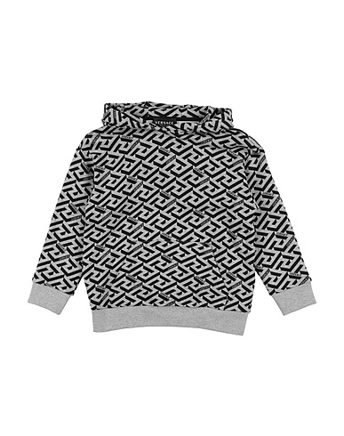 VERSACE YOUNG Hooded sweatshirt Grey 100% Cotton, Elastane