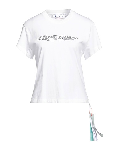 OFF-WHITE™ T-shirt Bianco 100% Cotone, Vetro