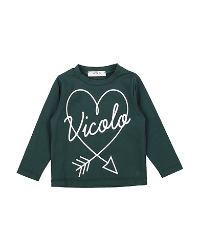 VICOLO T-shirt Dark green 93% Cotton, 7% Elastane
