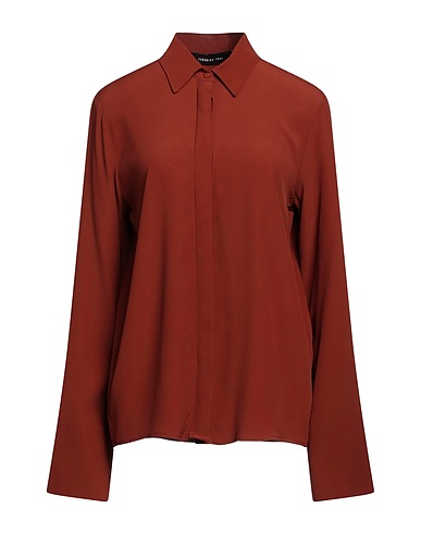 FEDERICA TOSI Solid color shirts & blouses Chocolate brown 68% Silk, 32% Acetate