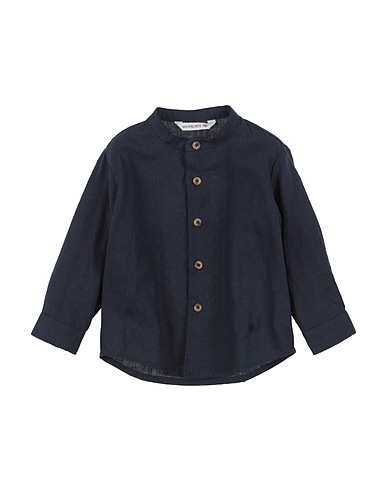 MANUEL RITZ Solid colour shirt 55% Linen, 45% Cotton