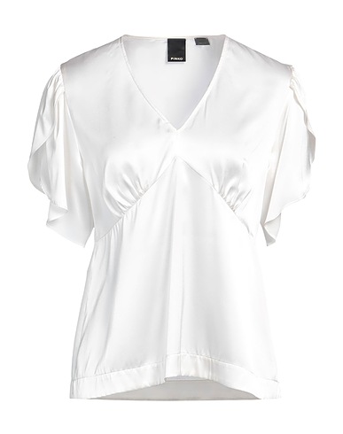 PINKO Top White 94% Silk, 6% Elastane