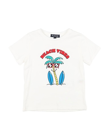 PLEASE T-shirt Ivory 100% Cotton