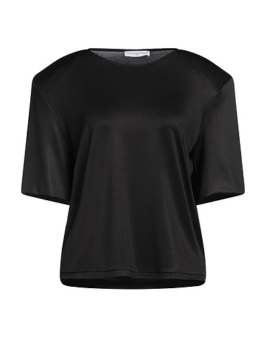 MVP WARDROBE Basic T-Shirt Black 92% Acetate, 8% Elastane